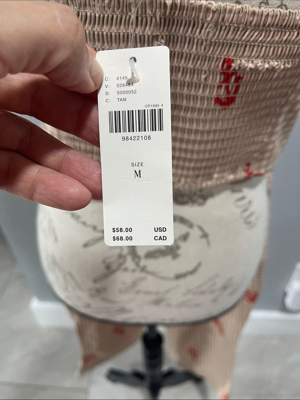 Anthropologie Beige Gingham Anchor Print Nautical Summer Style set 2 pieces - Picture 5 of 6